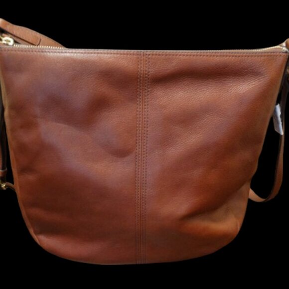 Fossil Jolie Eco‑Leather Brown Crossbody Bag – Adjustable Strap, Hidden Pocket - Picture 3 of 5
